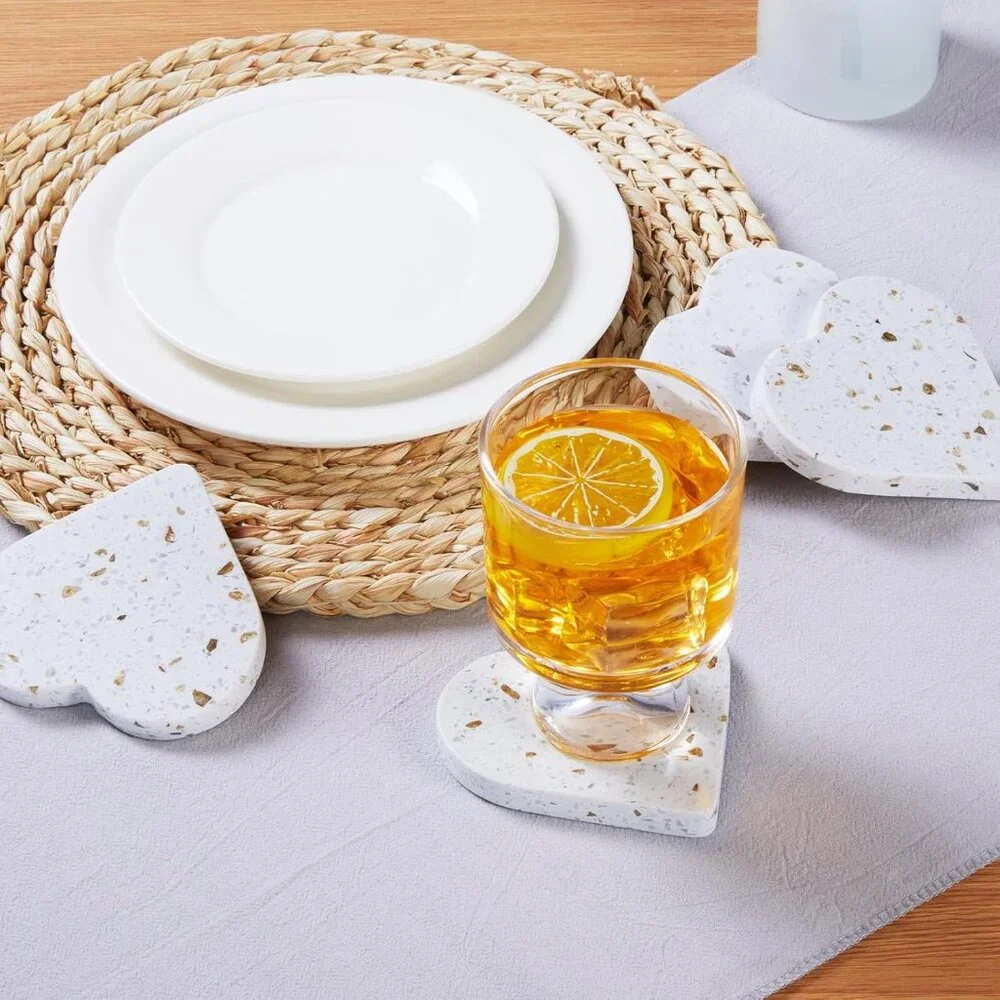 Heart Shape Coasters Set of 4 for Drinks,Coaster for Tabletop Protection,Cup Hol